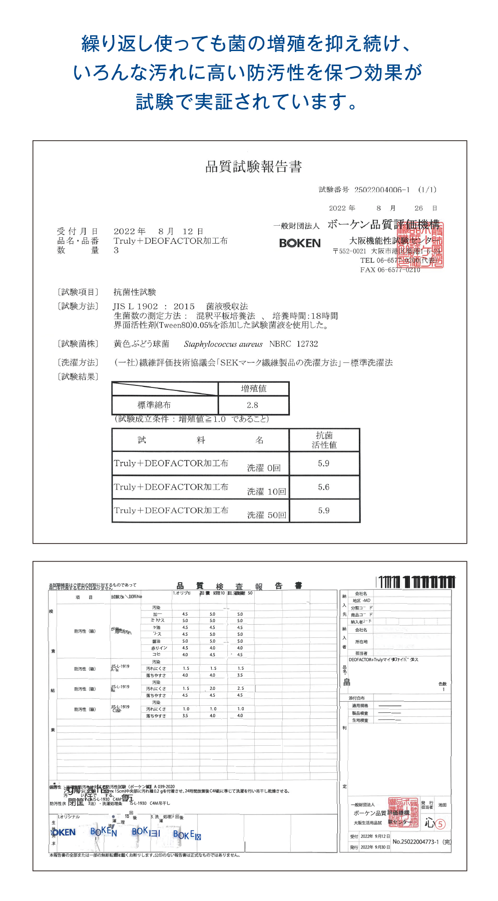 品質報告書